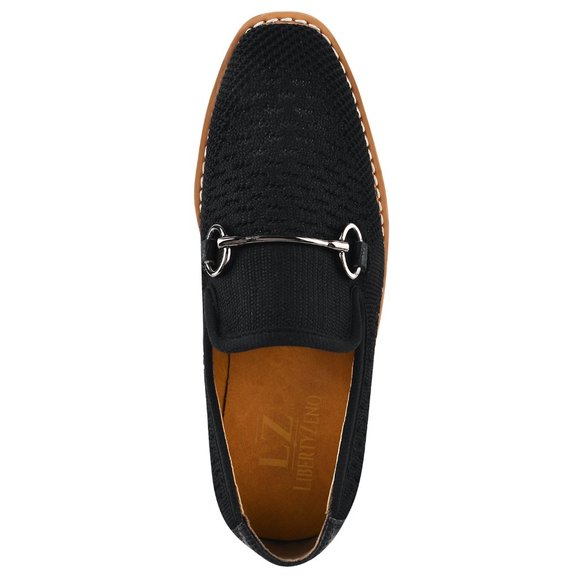 Joyce Boys Textile & Lizard Print Leather Kids Slip on Black Loafer Shoes - Picture 4 of 7